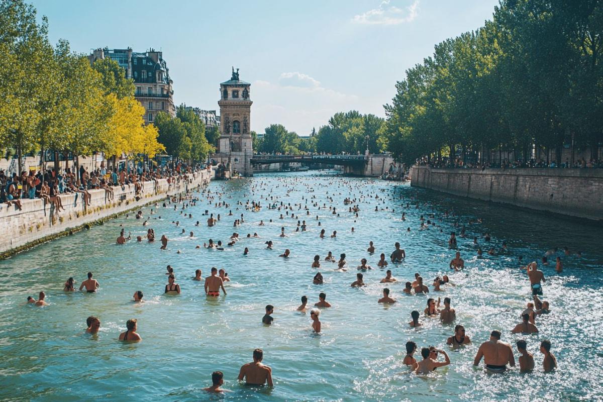 La Seine ouverte à la baignade à Paris : touristes et résidents plongent par forte chaleur
